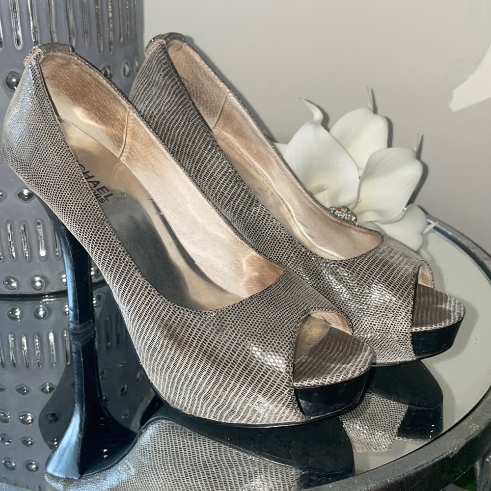 MK leather upper platform shoes in used condition